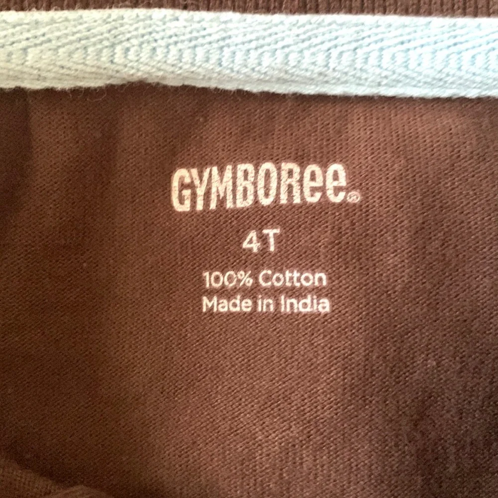 Gymboree 4T Boys Polo Shirt Brown Blue Stripes 100% Cotton Kids Top Size 4